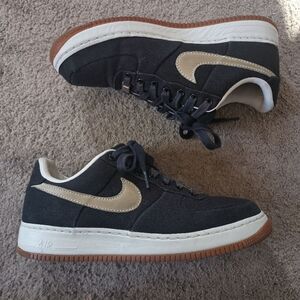 2007 Nike Air Force 1 Supreme Canvas Midnight Navy Sail White Sz 11 316133-411